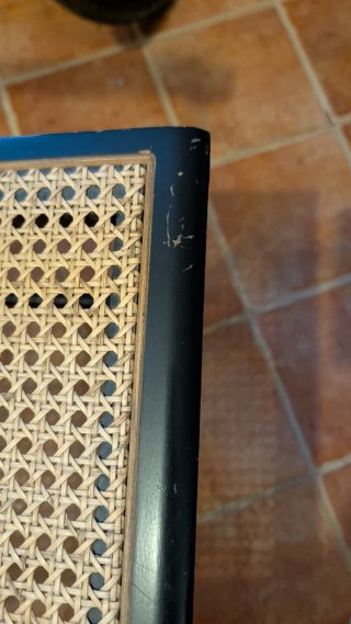 Silla Cesca Metal y Rattan Negra