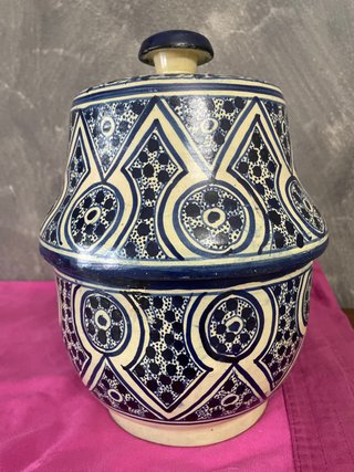 Vaso marocchino anni '70 con coperchio