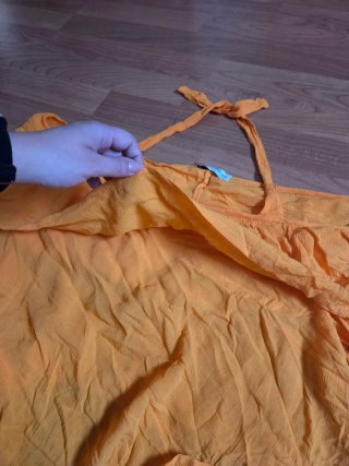 Blusa gasa fina naranja manga 3/4 Talla L XL
