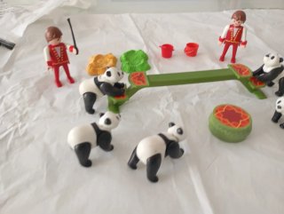 Lote Playmobil Circo Osos Panda y Accesorios