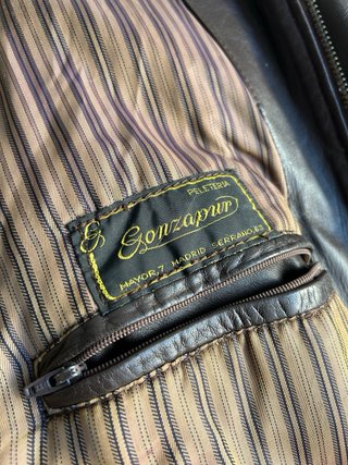 Chaqueta de cuero marrón Talla XL