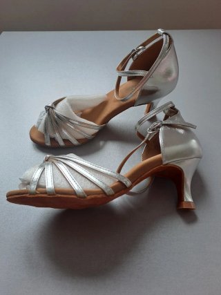 Zapatos de Baile Latino Plateados