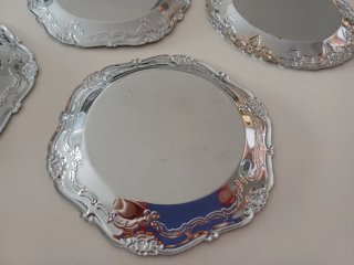 Set 7 posavasos/minibandejas vintage plateadas