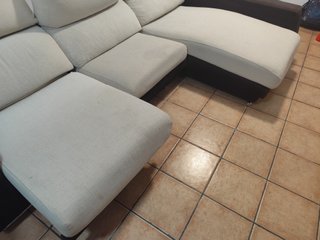 Sofá Chaiselongue 2,78m Blanco y Marrón