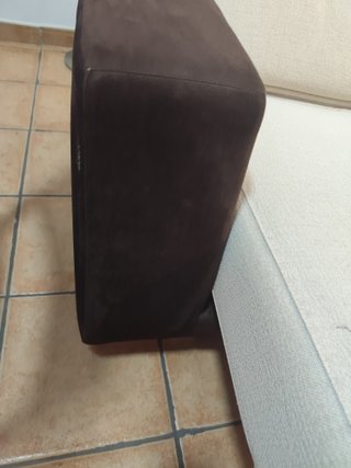 Sofá Chaiselongue 2,78m Blanco y Marrón