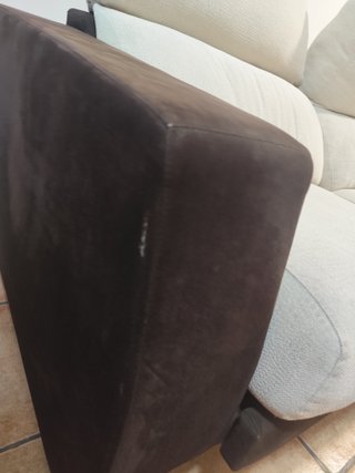 Sofá Chaiselongue 2,78m Blanco y Marrón