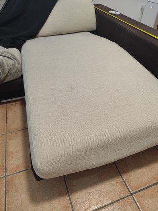 Sofá Chaiselongue 2,78m Blanco y Marrón