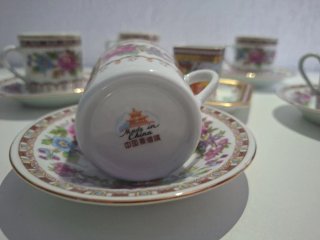 Juego 6 Tazas Café Porcelana Flores