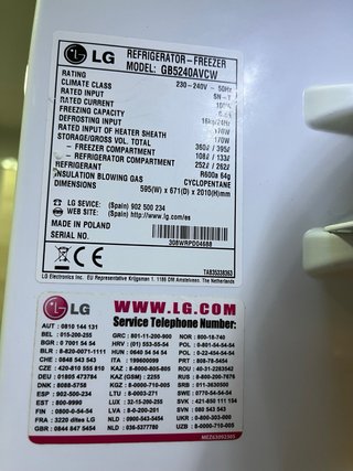 Nevera Combi LG Total No Frost alto 2010cm