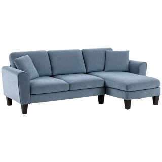 Sofá Rinconera Chaise Lounge Reversible Gris/Azul