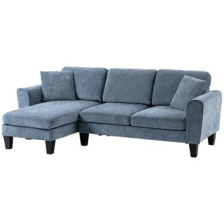Sofá Rinconera Chaise Lounge Reversible Gris/Azul