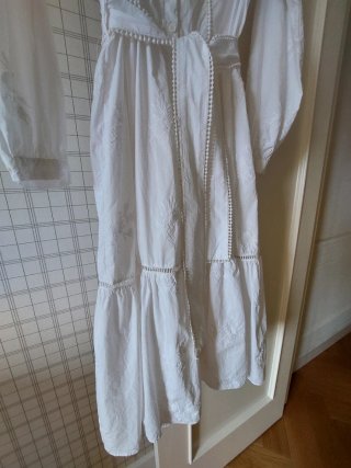 Vestido Midi Zara Blanco Bordado