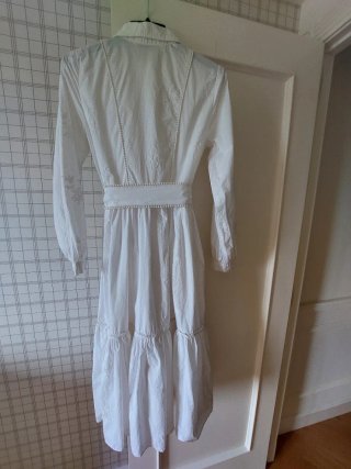 Vestido Midi Zara Blanco Bordado
