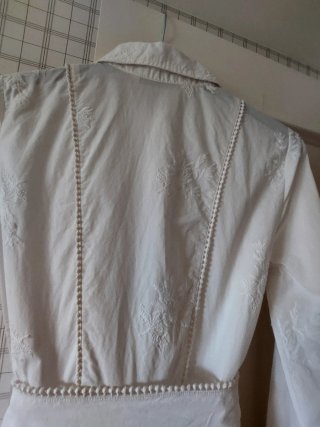 Vestido Midi Zara Blanco Bordado