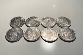 8 Monedas 5 Pesetas Francisco Franco