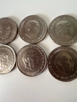 8 Monedas 5 Pesetas Francisco Franco