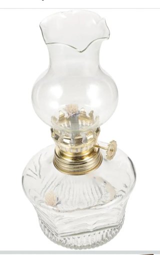 Lámpara Aceite Cristal y Latón Decorativa