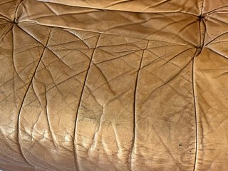 Divano Togo Vintage Anni '80 Pelle Marrone