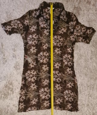 Blusa túnica MNG Mango 100% seda floral talla M