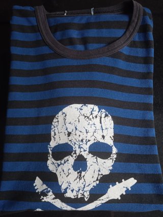Camiseta Rayas Calavera y Guitarras Talla XL
