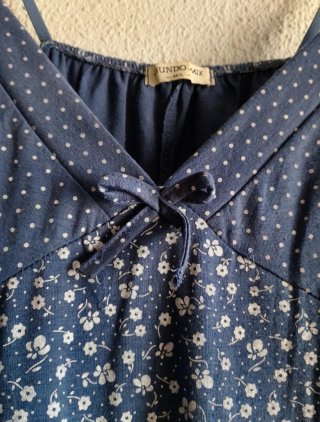 Vestido azul tirantes estampado floral