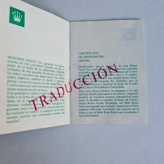 Manual Garantía Rolex Verde