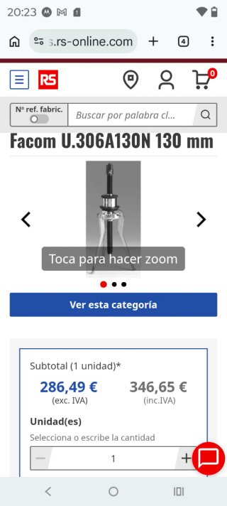 Extractor rodamientos Facom U.306A130N 130mm