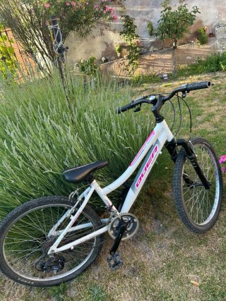 Bicicleta de Montaña Blanca y Rosa