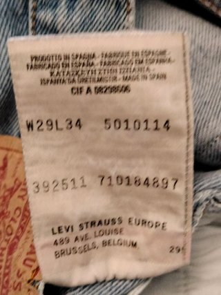 Shorts Vaqueros Levi's 501 azul vintage.  Talla S