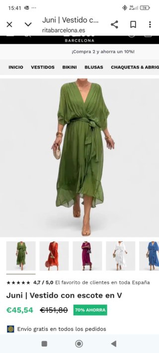 Vestido verde para fiesta o boda