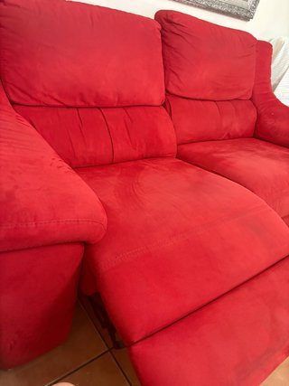 Conjunto 2 Sofás Automáticos Suede Rojo
