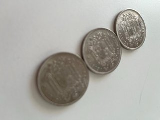 3 Monedas 5 Pesetas F. Franco 1949