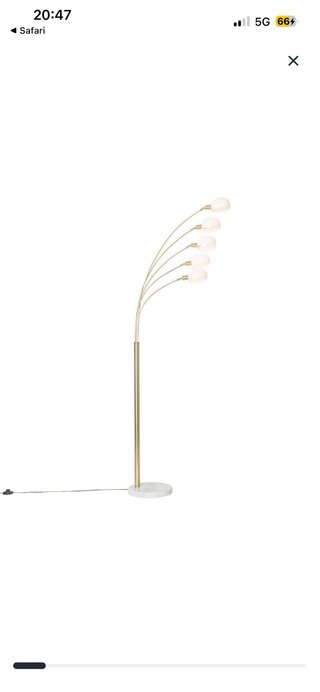 Lampada piantana design ad arco oro