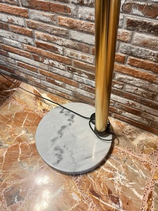 Lampada piantana design ad arco oro