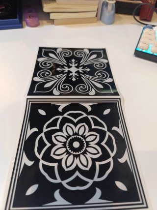 16 Pegatinas Azulejo Negro y Blanco de 16 cm