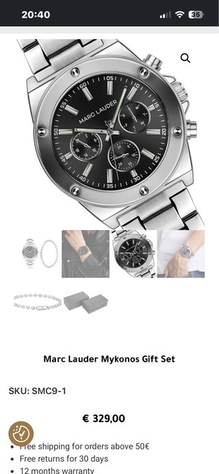 Reloj Marc Lauder Plateado y negro