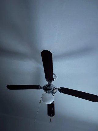 Lámpara Ventilador Madera y Metal