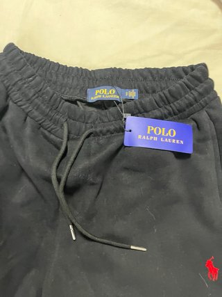 Pantalón corto Ralph Lauren negro con etiqueta