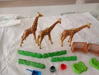 Lote Playmobil Jirafas Circo Zoo Accesorios