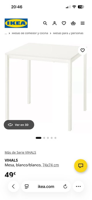 Mesa Ikea 74x74 Blanca