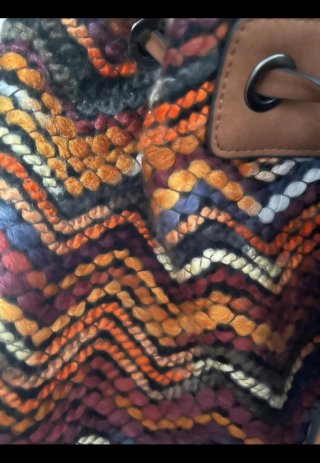 Bolso Mochila Multicolor y Marrón