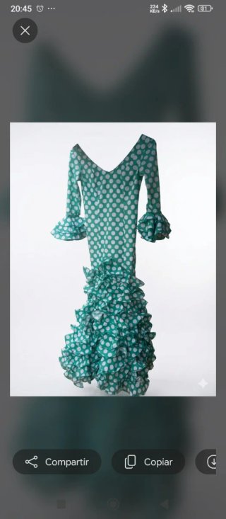 Vestido de flamenca verde y blanco T.36