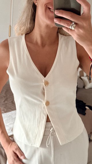 Blusa Shein color crema 3