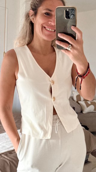 Blusa Shein color crema 3