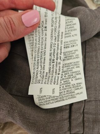 Chaleco lino traje gris mujer