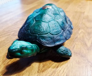 Joyero tortuga cristal Bohemia verde