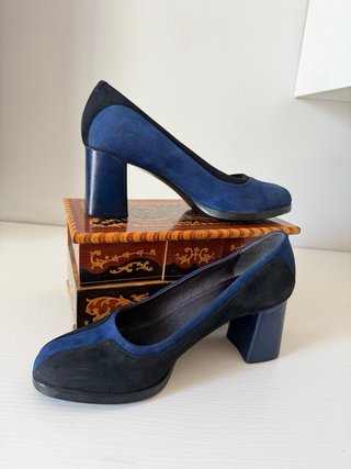 Camper Scarpe Tacco Blu/Nero Tg 38