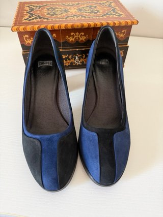 Camper Scarpe Tacco Blu/Nero Tg 38