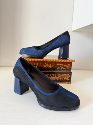 Camper Scarpe Tacco Blu/Nero Tg 38