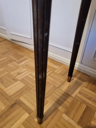 Mesa escritorio antigua cristal y madera